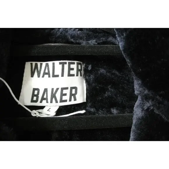 NEW, WALTER BAKER Lianna Faux Fur-Trimmed Leather Jacket - Chocolate L #C3808 - Picture 8 of 9